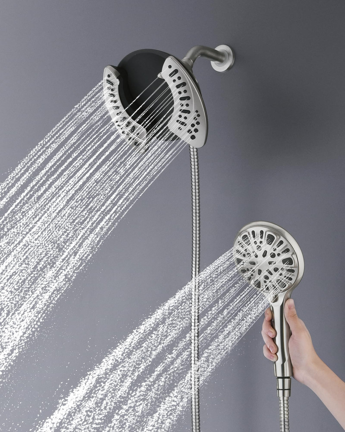 2 in 1 Shower Head with Handheld Combo High Pressure Nickel 1.8 GPM (Nickel / 1.8 GPM)