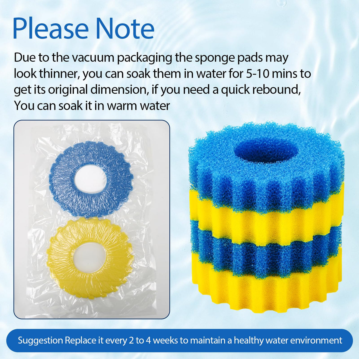Replacement Sponge Filter Media Pad Compatible with VIVOHOME