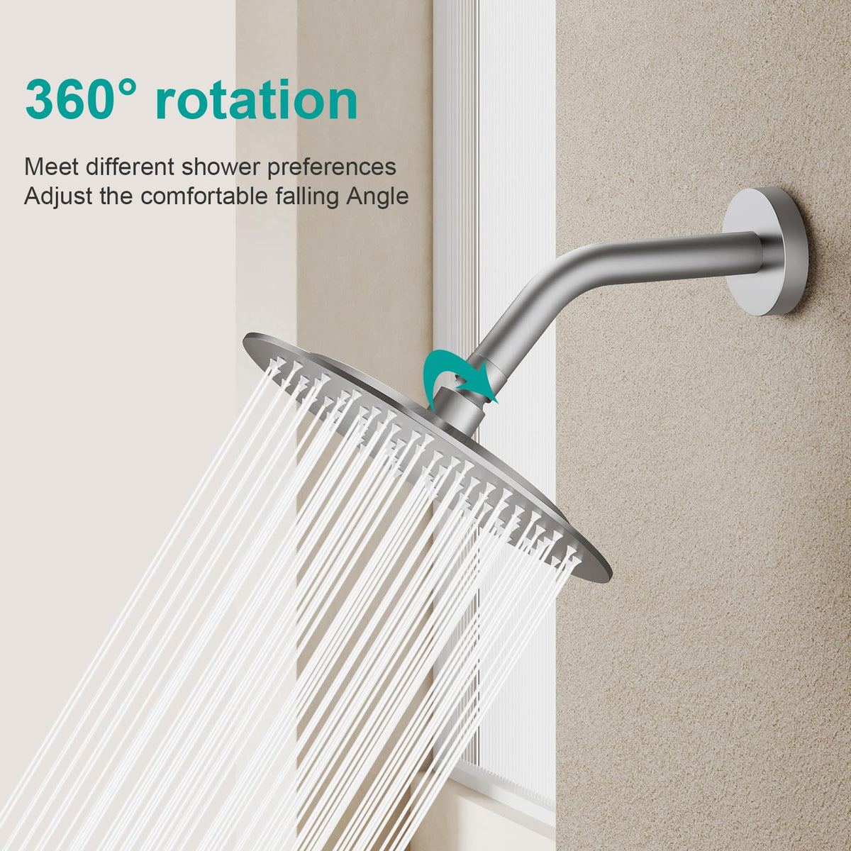 All Metal 8Inch Rain Shower Head (Brushed Nickel / 8 Inch)