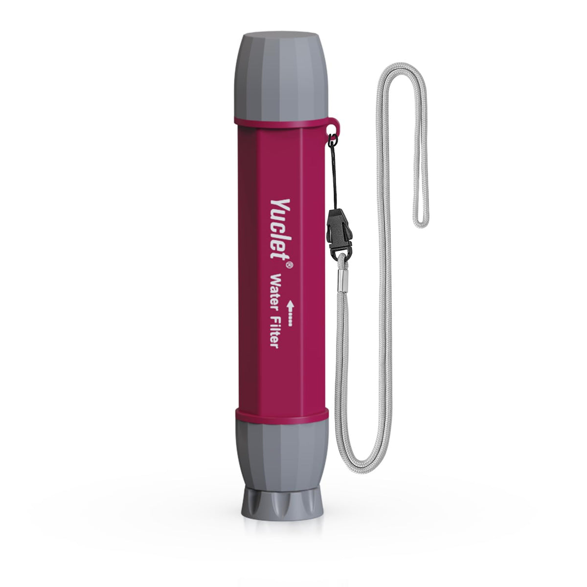 Emergency Water Filter Straw for Survival (1 Pack / Plum Red)