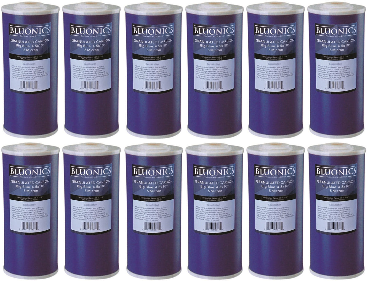 12 pack Carbon Water Filters GAC Granulated 4.5" x 10"