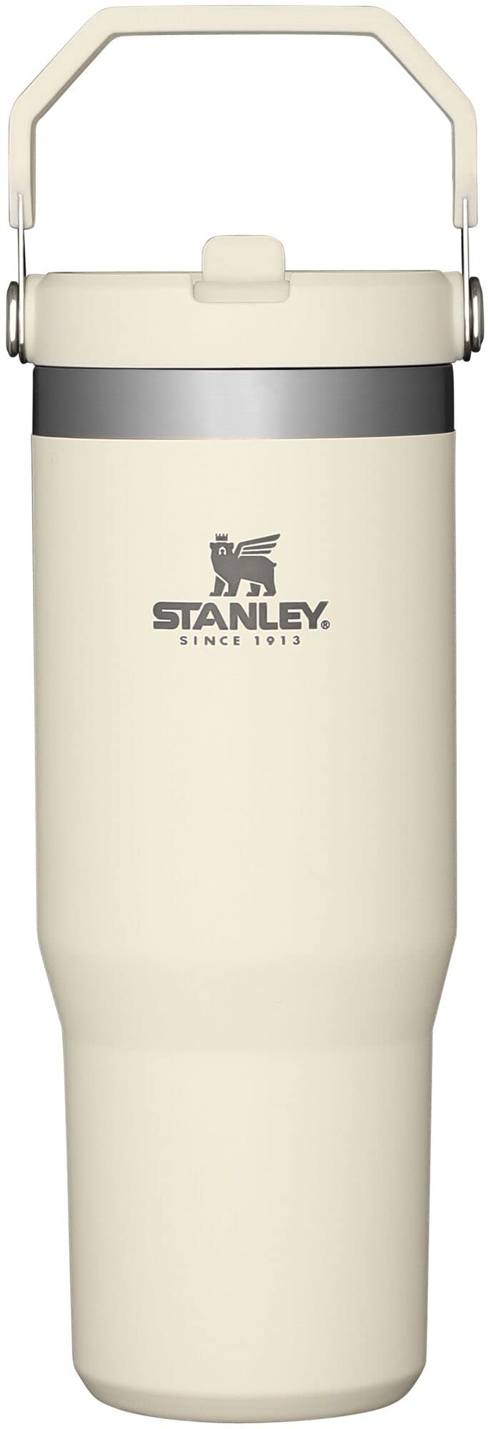 IceFlow Flip Straw Tumbler with Handle 30 oz (Cream)