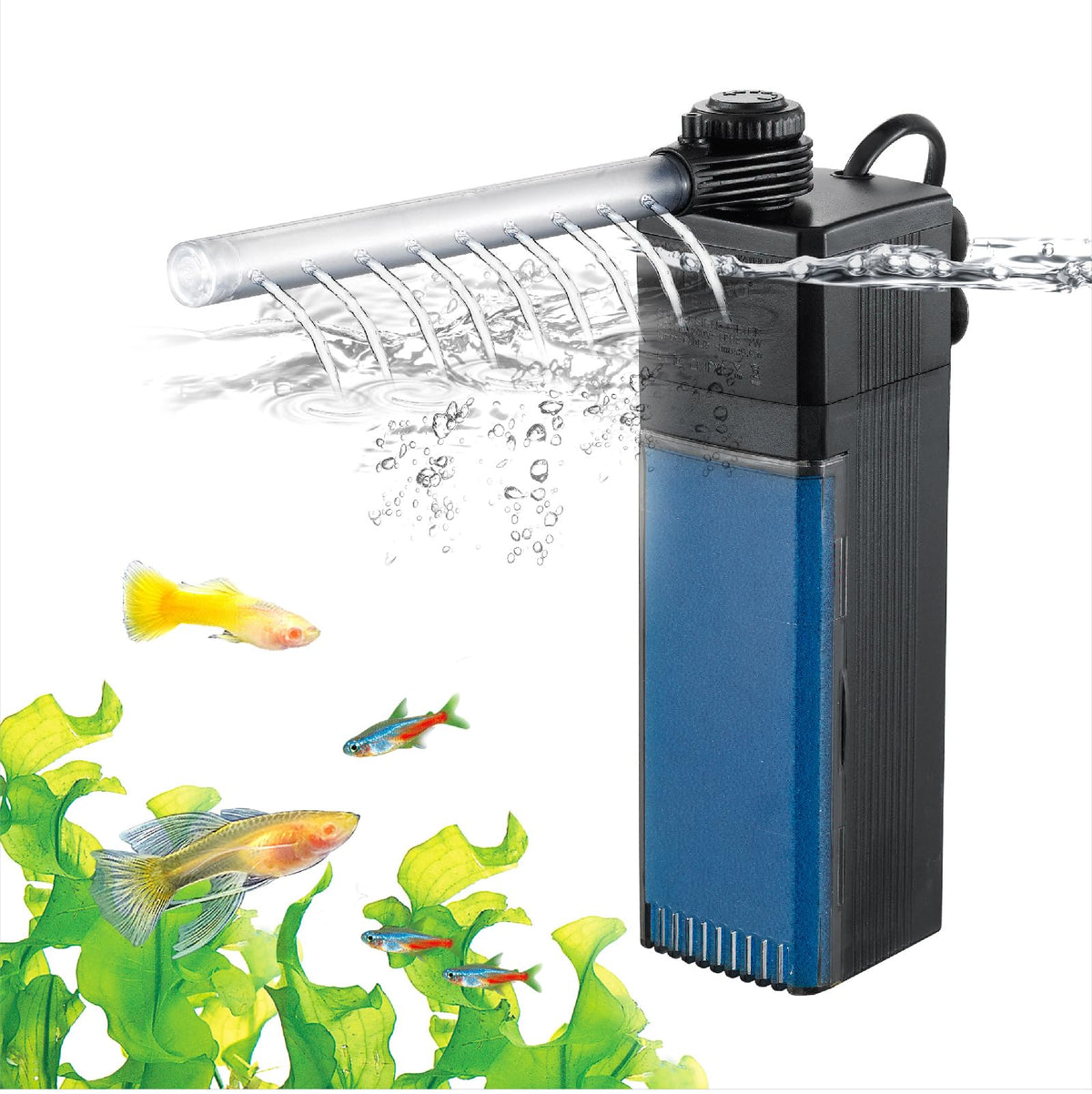 Submersible Internal Aquarium Fish Tank Filter 15~30 Gallon Tank (600L/H)