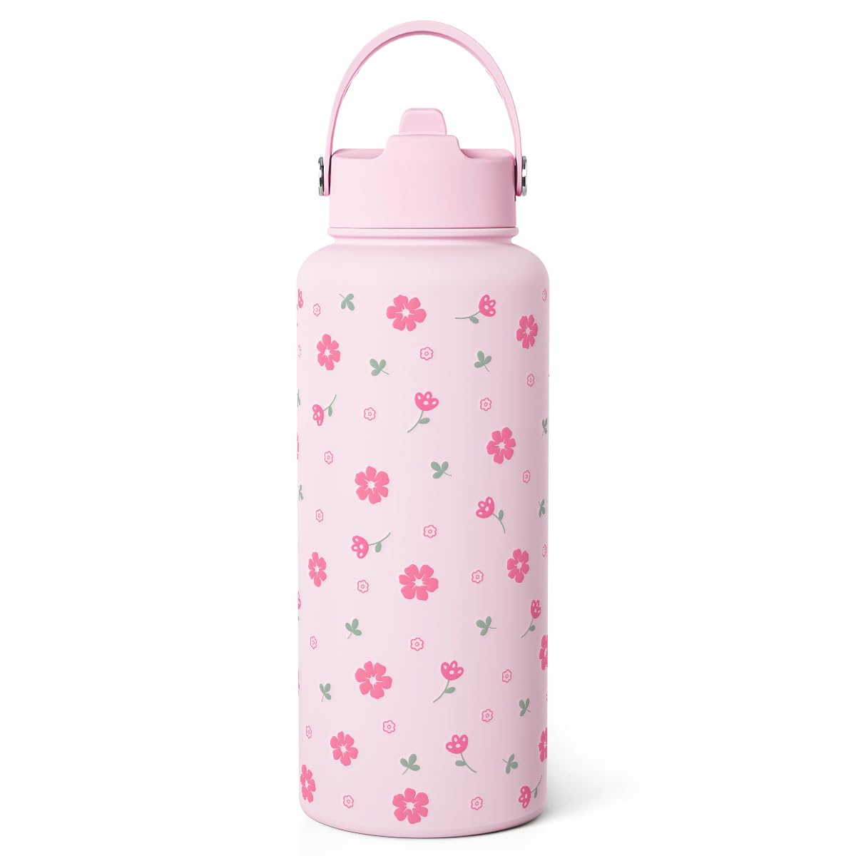 Floral Water Bottle 32oz Stainless Steel with Lid (Floral)