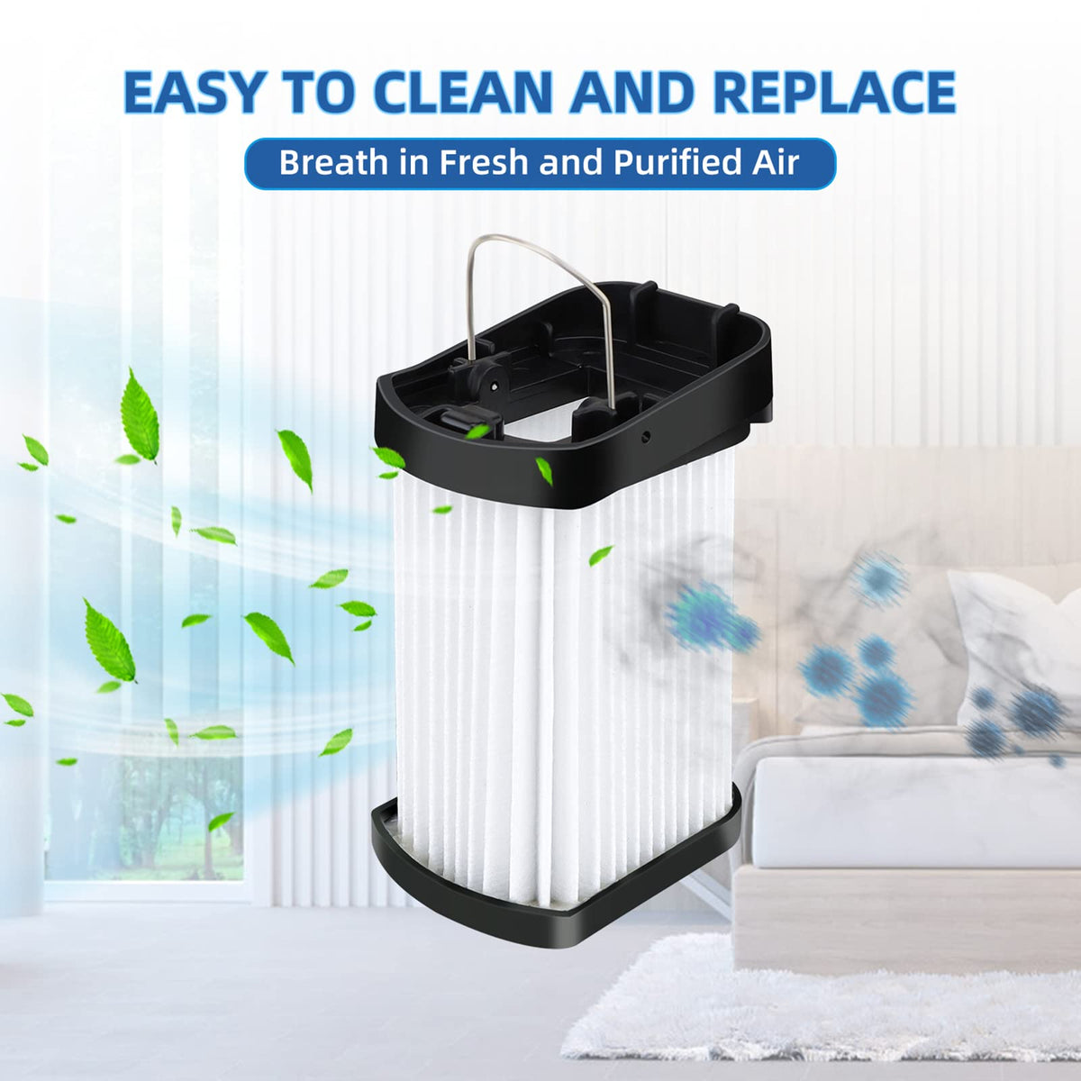 6 Pack Replacement Fabric Filter Compatible with Shark Cordless