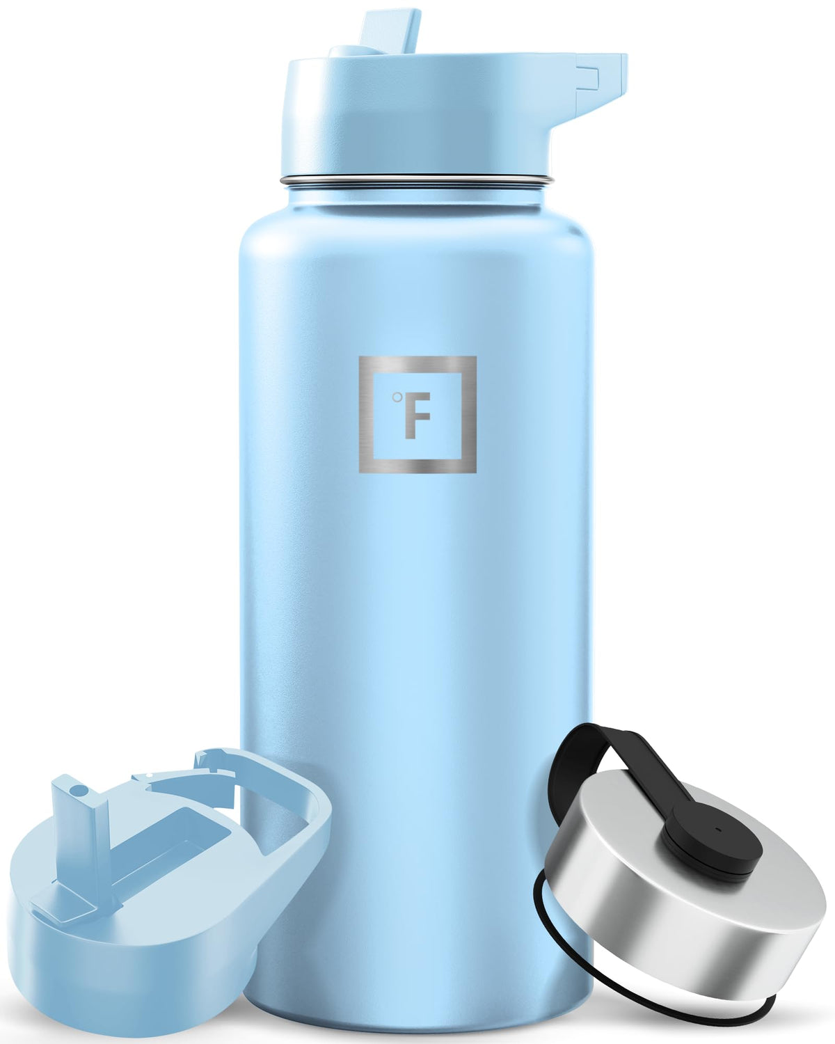 32 oz Wide Mouth Water Bottle with 3 Lids (Morning Mist)