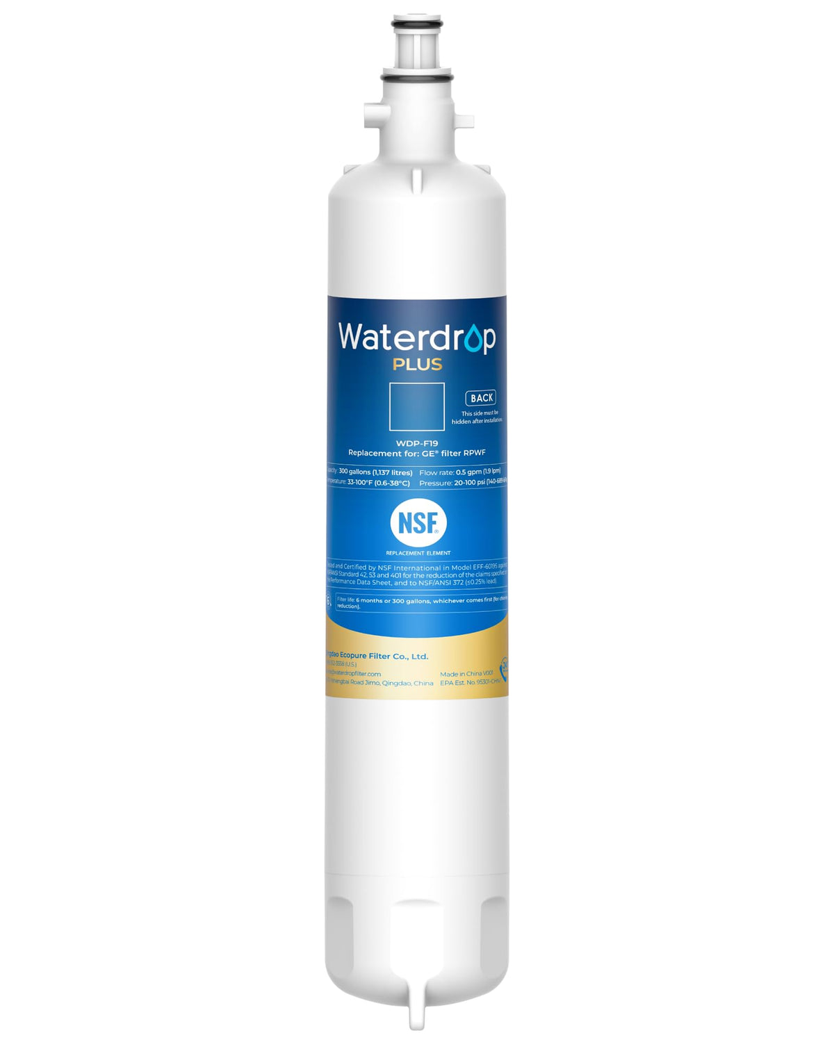 Plus WD F19 Refrigerator Water Filter Replacement for GE® RPWF