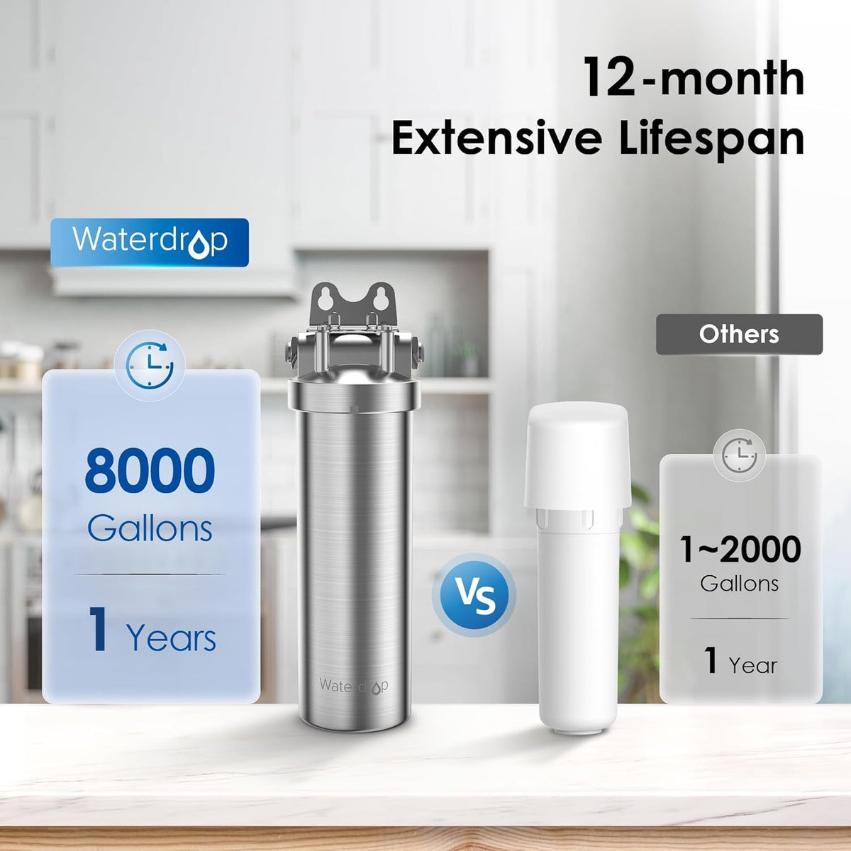 BS08 Under Sink Water Filtration System with Dedicated Faucet (1 Count (Pack of 1))