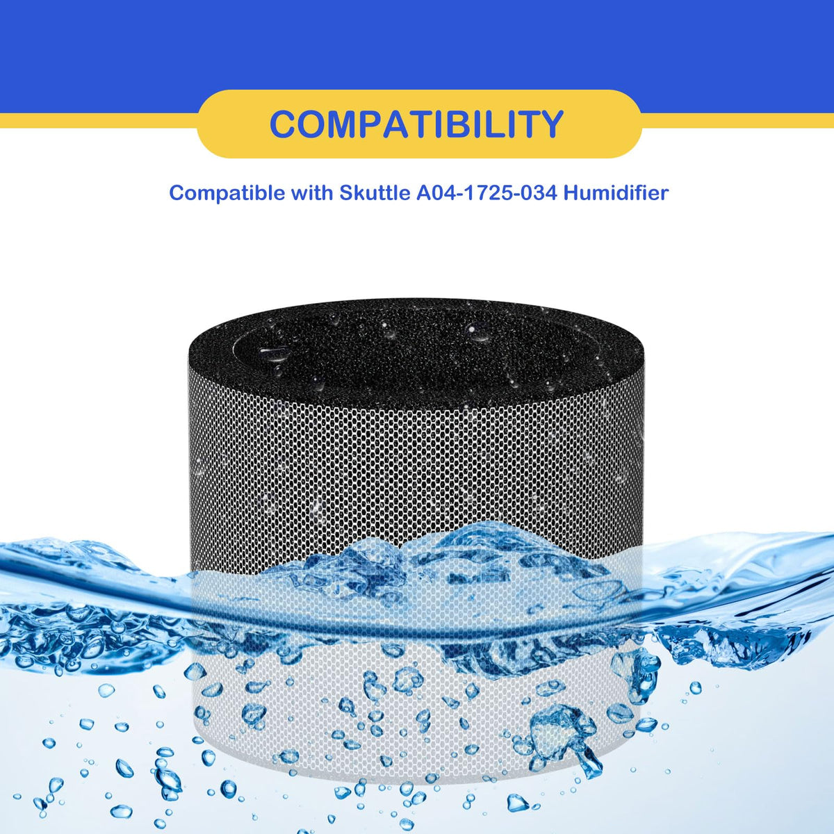 A04-1725-034 Humidifier Evaporator Pad Filter Replacement Compatible with Skuttle A04-1725-034 Humidifier, A04-1725-034 Water Panel, No Clips 3 Pack (3 Pack)