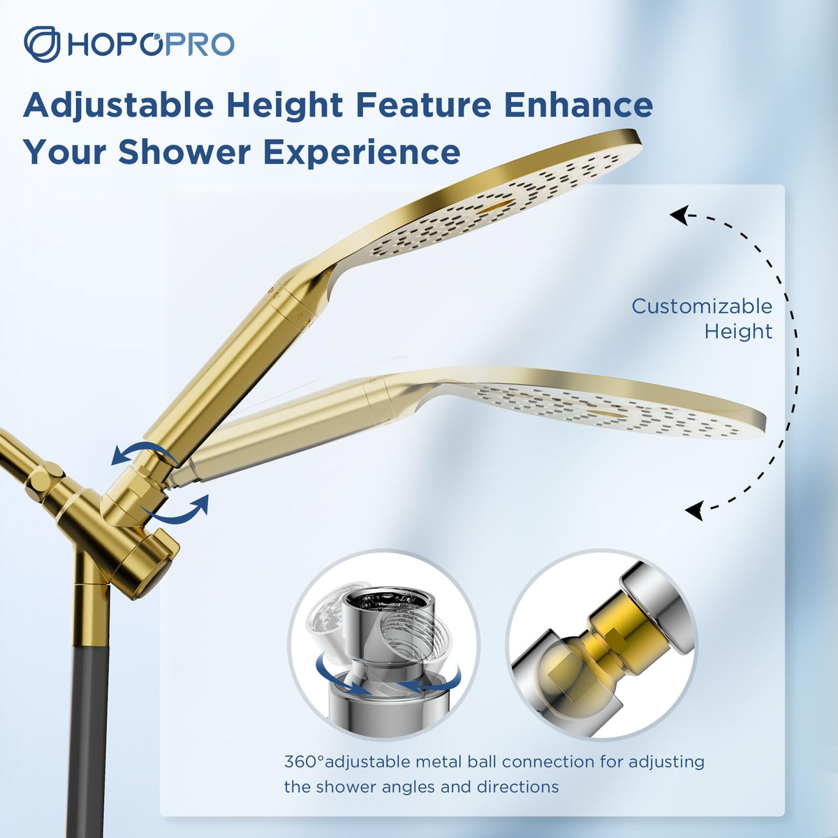 21 Setting Dual Filtered Handheld Shower Heads Combo (Gold)