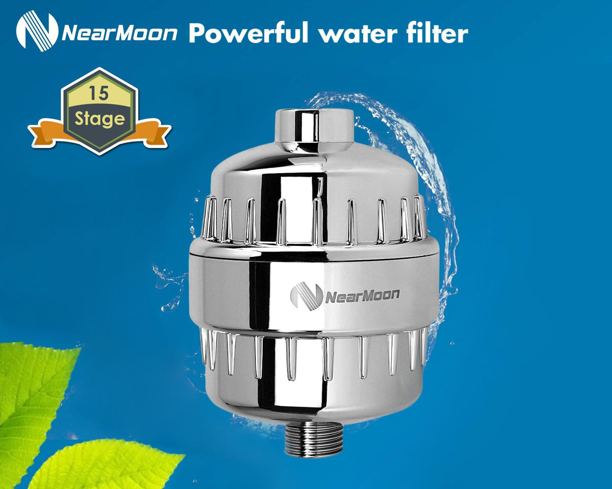 Shower Head and 15 Stage Shower Filter Combo (8 Inch / Chrome)