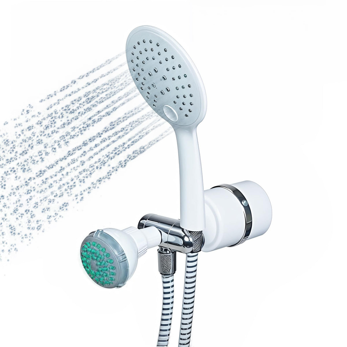 Luxury Shower Power Handheld & Shower Head Combo Filtration System (Handheld Shower + Head + Filter / White)