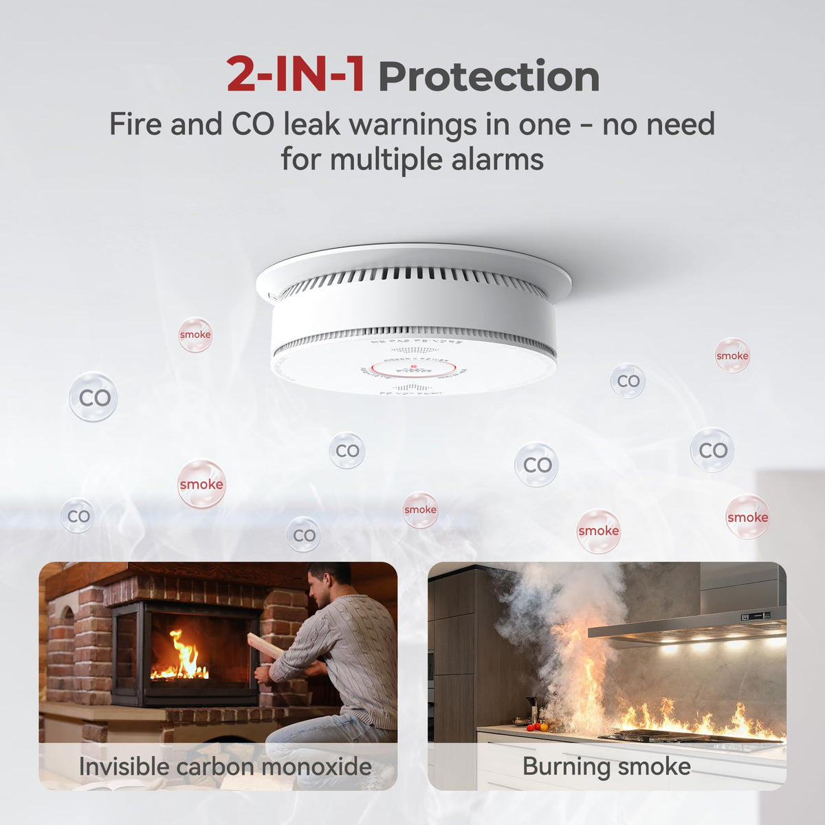 Siterlink Hardwired Smoke Detector and Carbon Monoxide Detector 2 Pack (Hardwired Interconnected Model / 2 Pack)