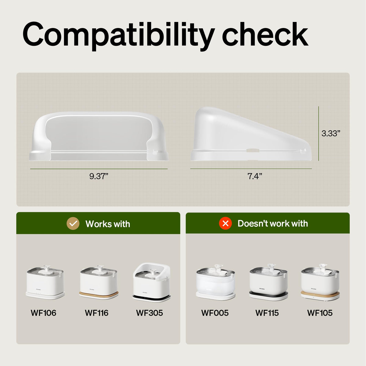 Splash Shield for 3L Dockstream 2 Cat Water Fountain (White / Splash Shield)