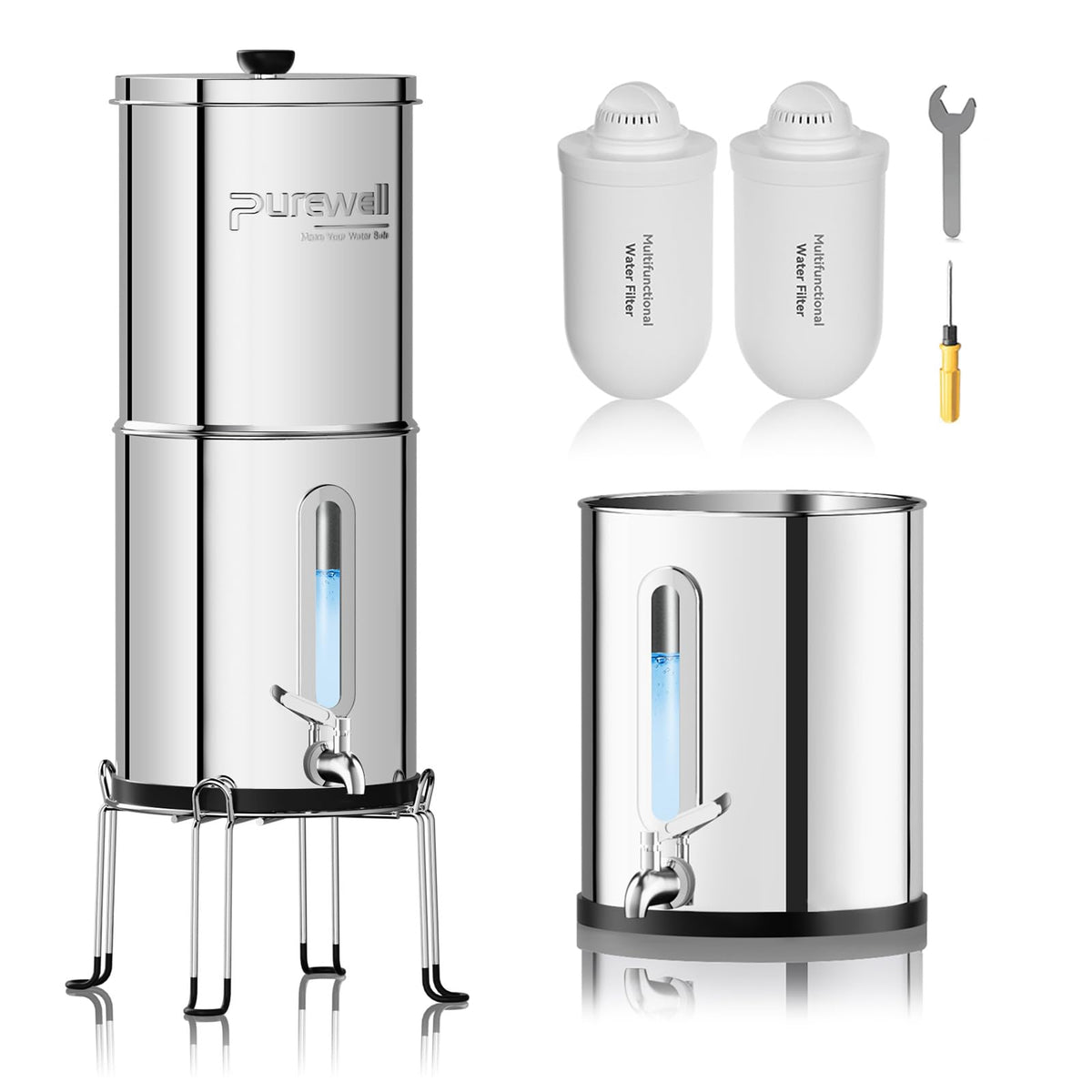 2.25G Gravity Water Filter System with Water Level Window