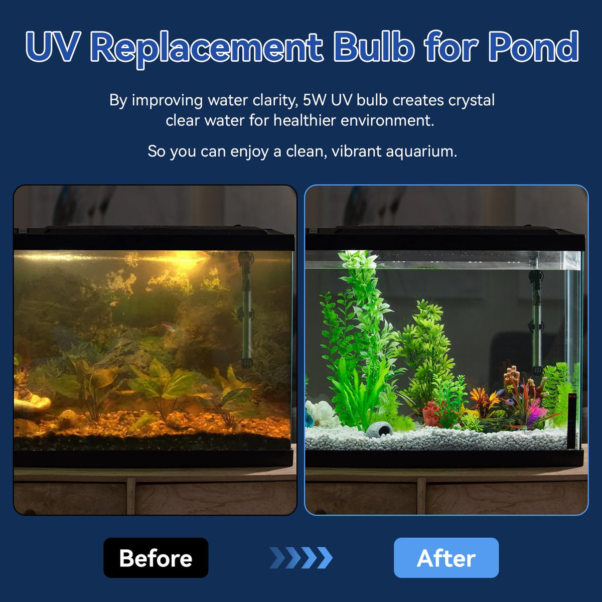5W UV Bulb Replacement for COODIA 5W UV Aquarium Filter Pump