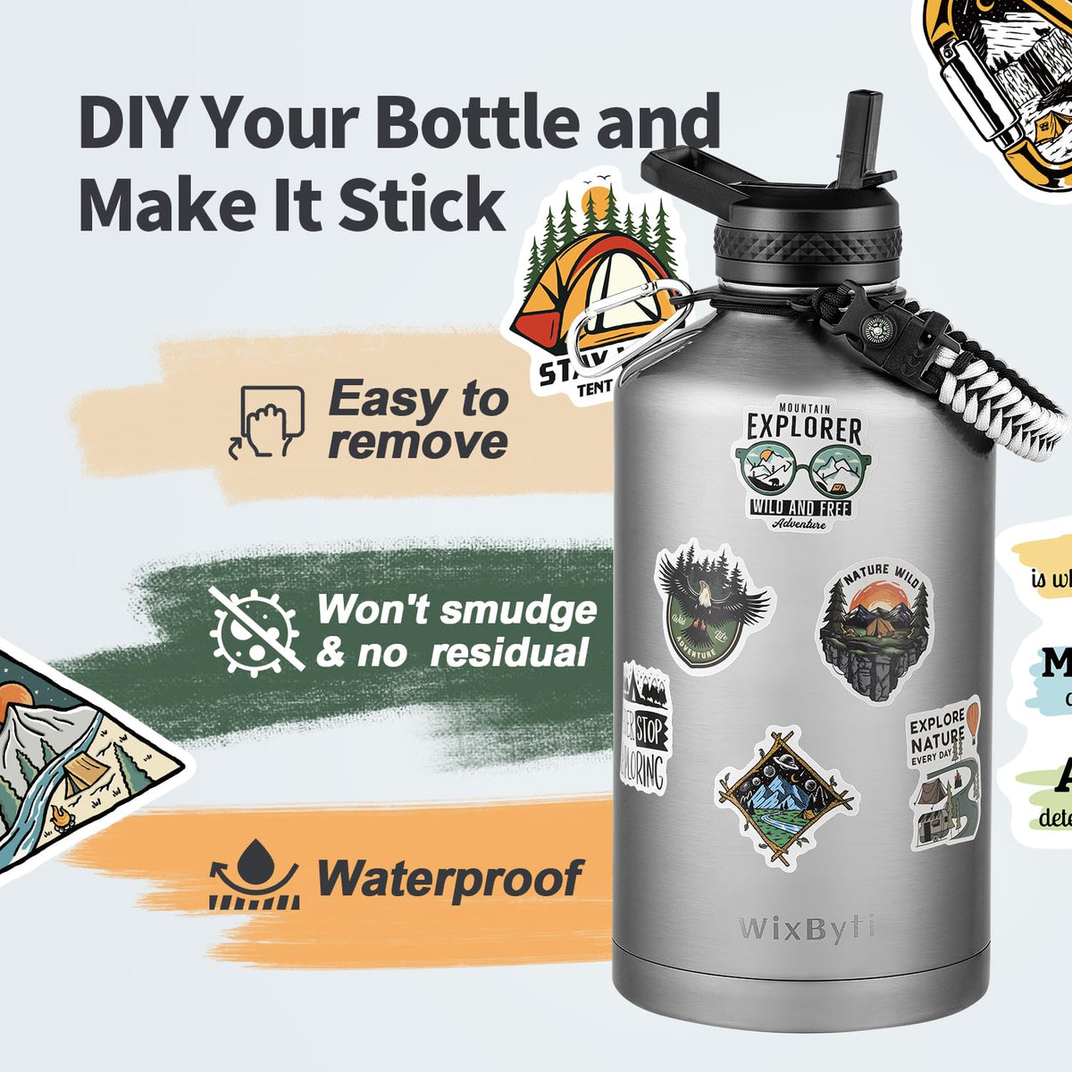 One Gallon Insulated Water Bottle (Silver / 128 Ounces)