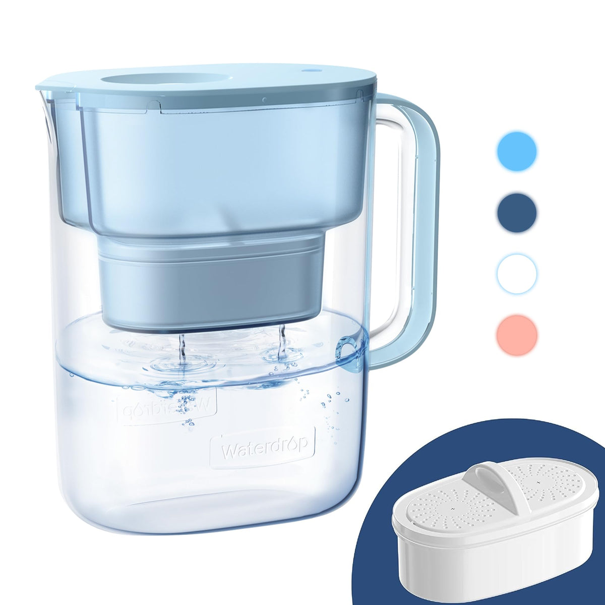 PT 07B Water Filter Pitcher (Azure / Classic-Hands Free Design)