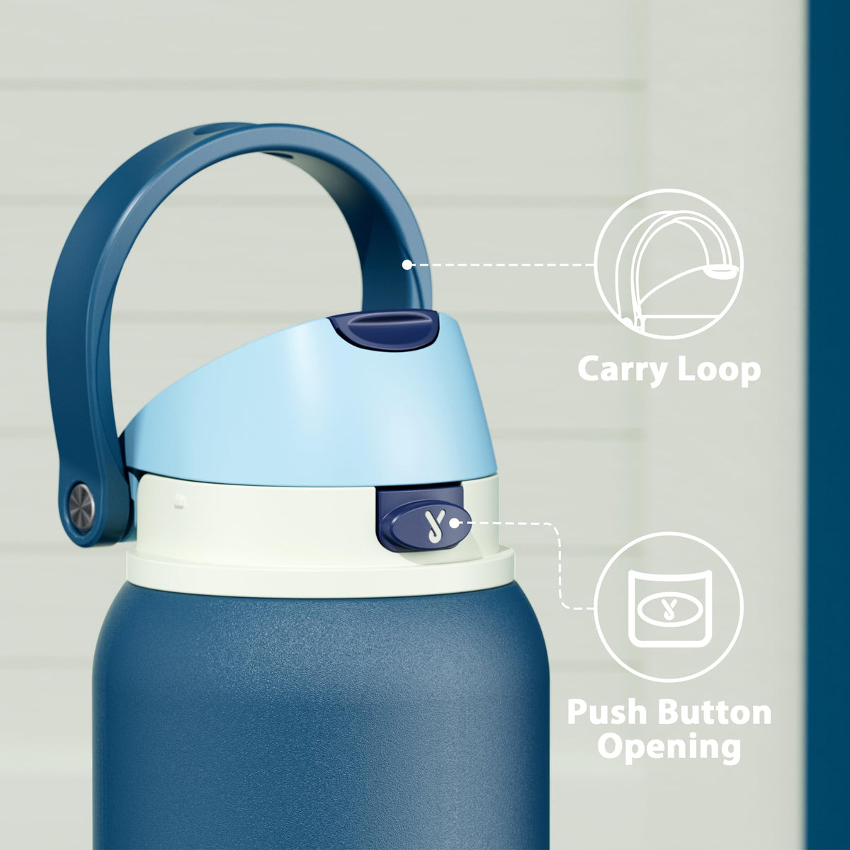 40 oz Insulated Stainless Steel Water Bottle for Men (Denim / 40 Ounces)