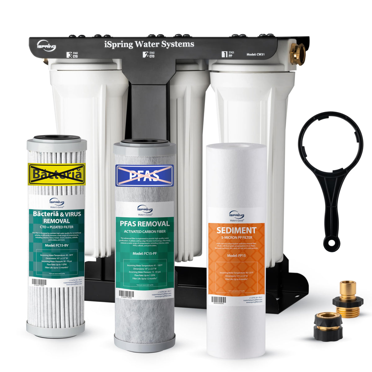 3 Stage RV Water Filter System