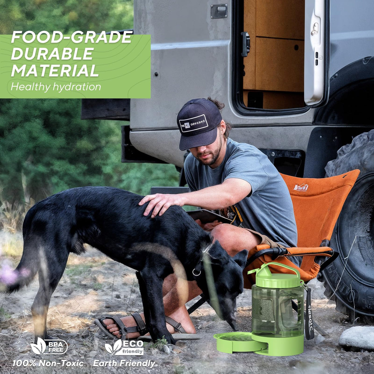 Portable Dog Travel Water Bottle (77OZ / Olive Green)