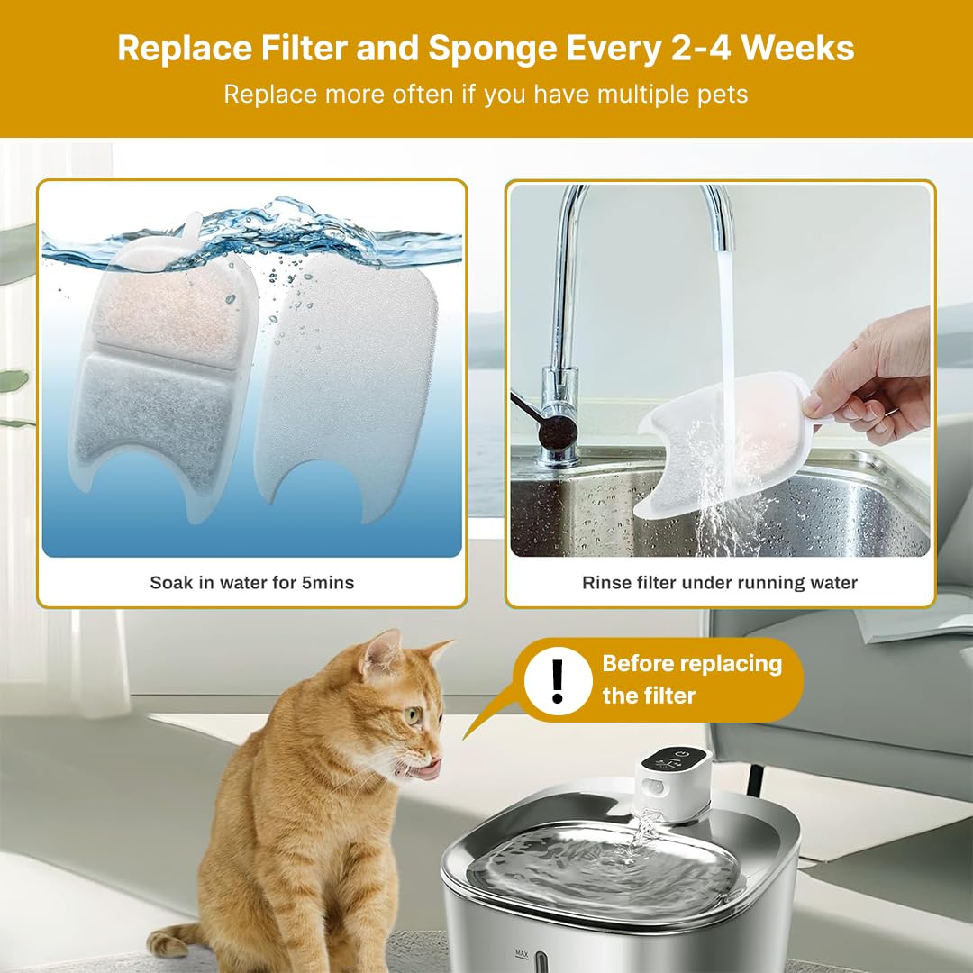 Wireless Cat Water Fountain Stainless Steel