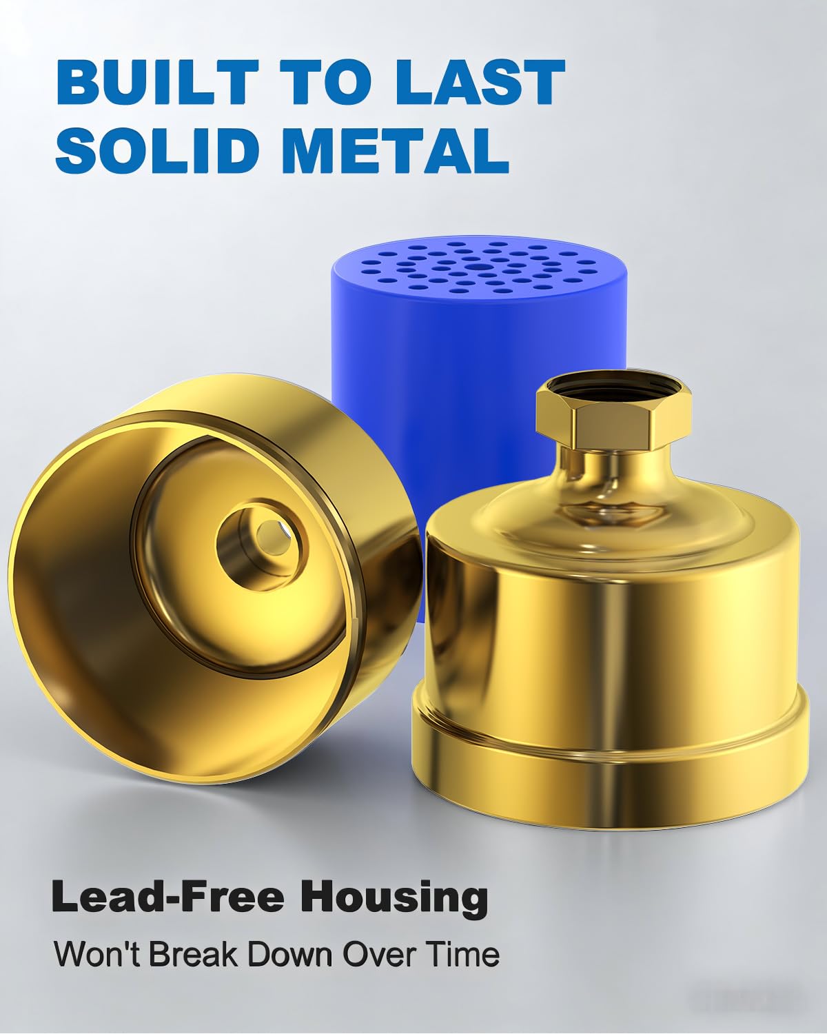 All Metal Gold Shower Water Filter (Gold)
