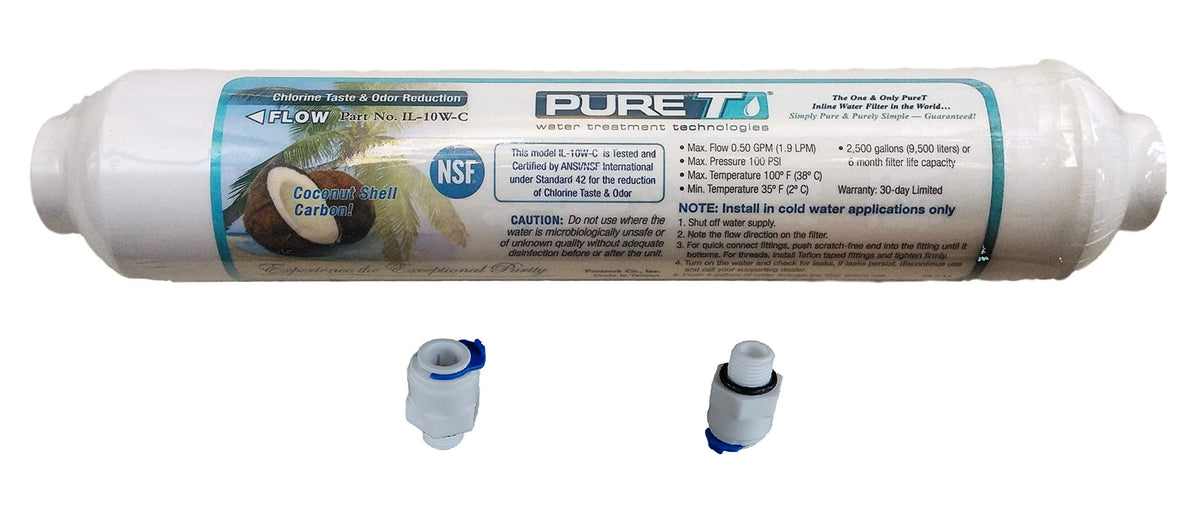 Inline Granulated Activated Carbon Filter 10" with 3