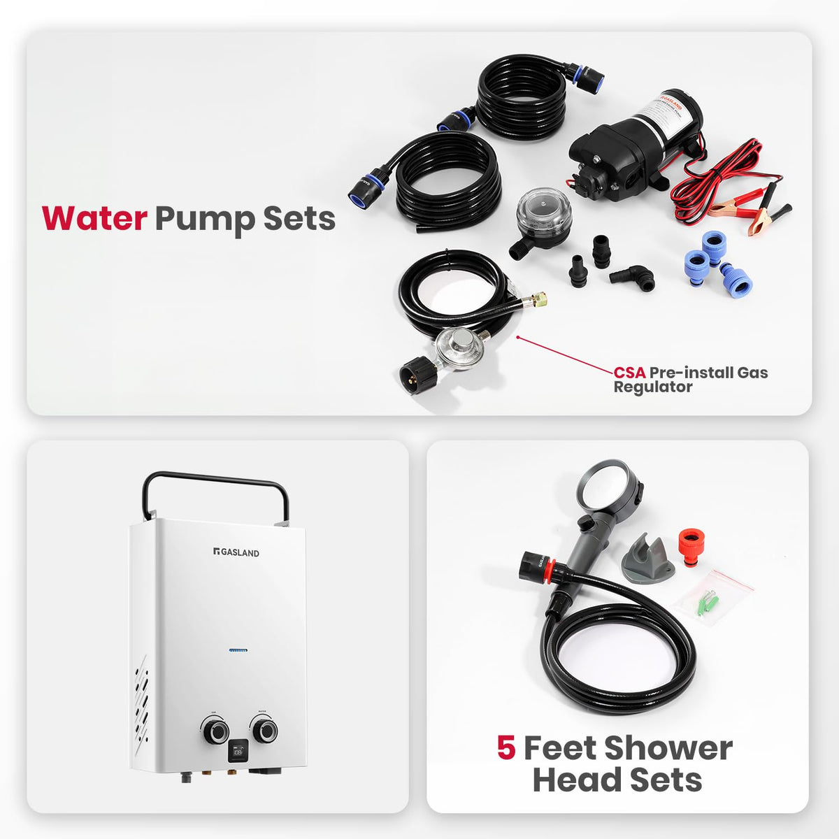 Goshower Portable Tankless Water Heater with Pump