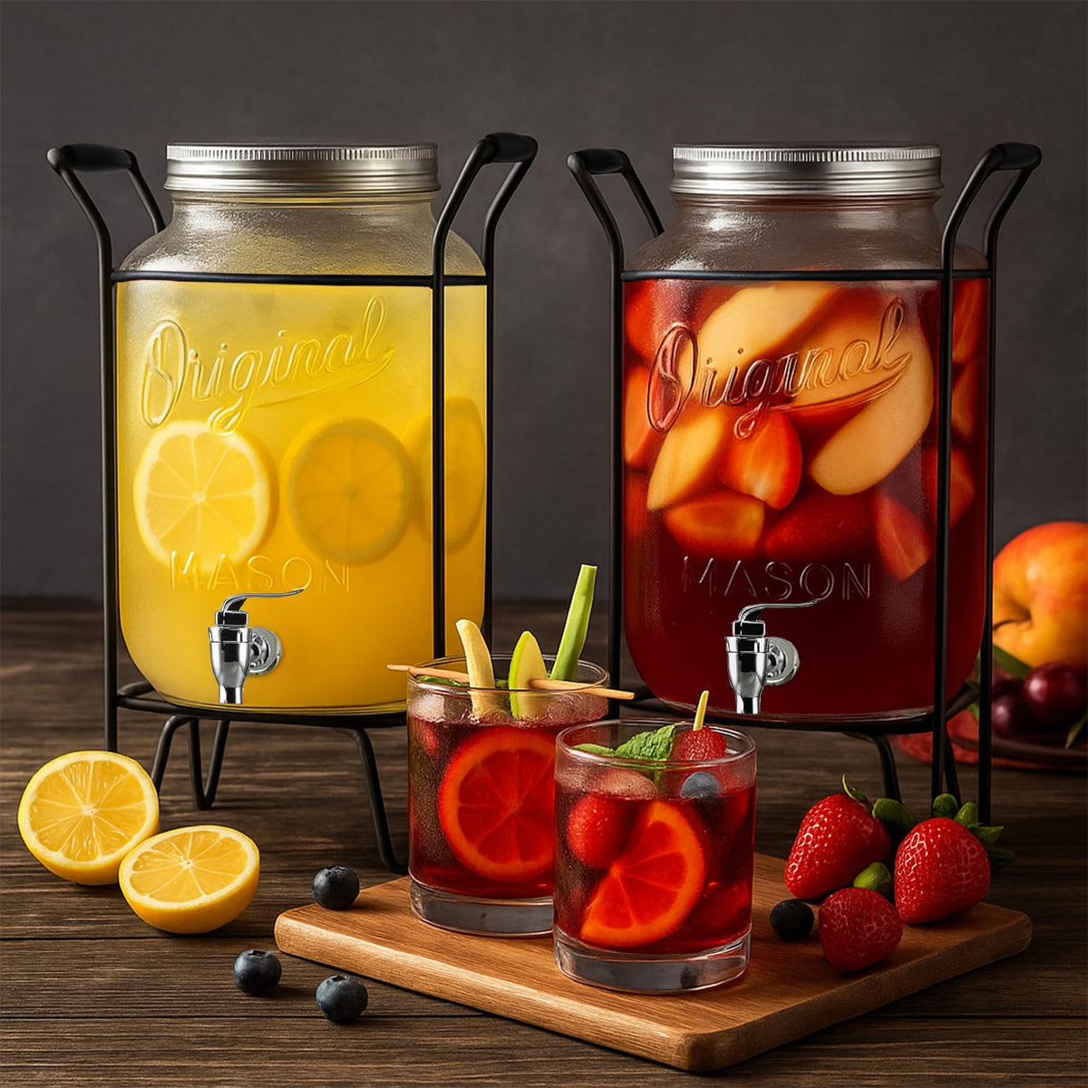 2 PACK 2 GALLON Drink Dispensers for Parties (Clear 2 Pack - 2 Gallon)