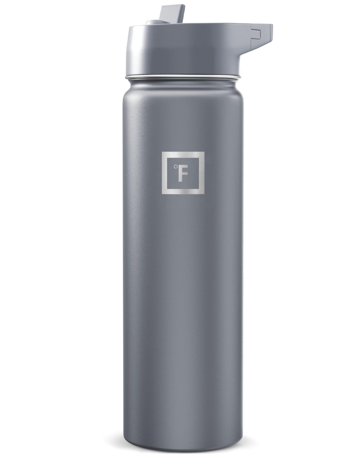 24 oz Wide Mouth Water Bottle with Straw (Graphite)