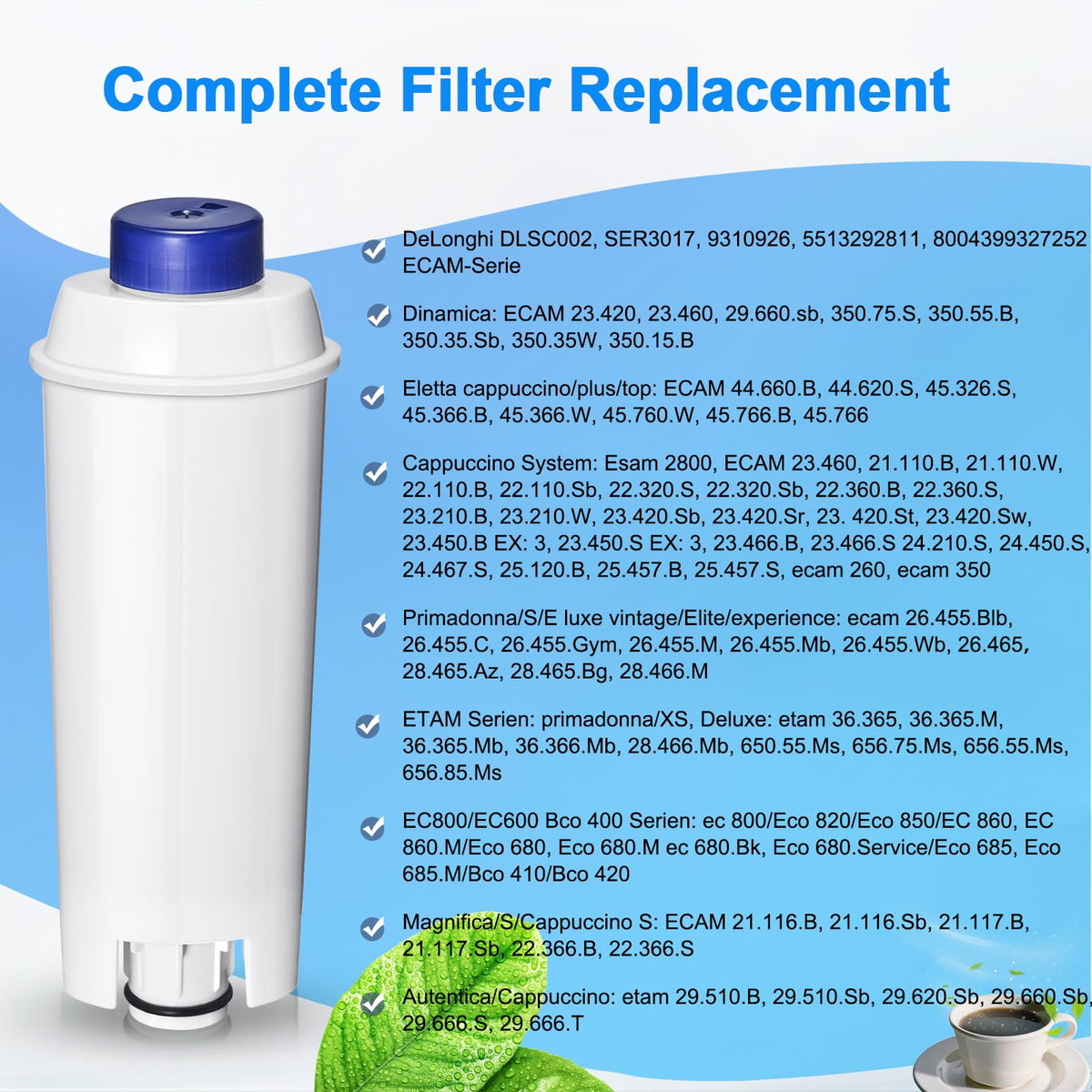 Water Filter Replacement for De’Longhi Coffee Machines (4)