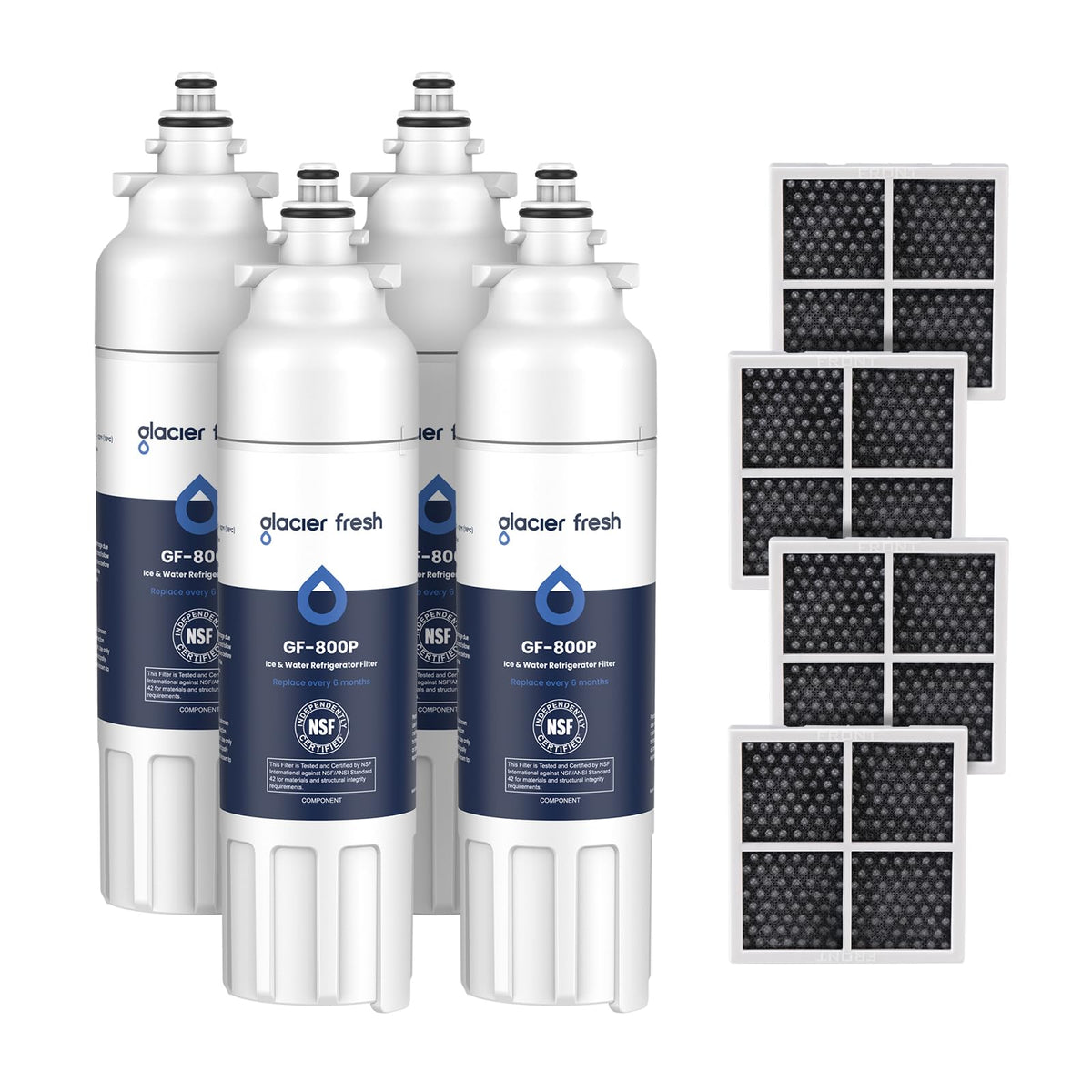 Replacement for LT800P LG Refrigerator Water Filter 4 Pack (3 Count (Pack of 1) / White)