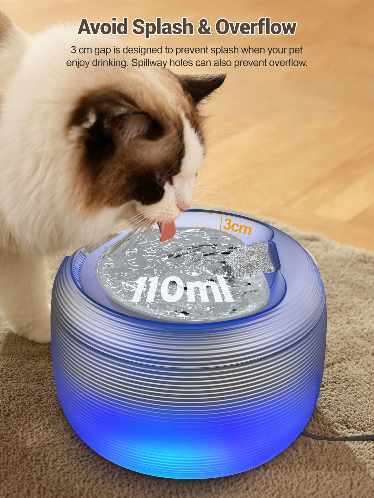 3.5L Cat Water Fountain (Transparent Black)