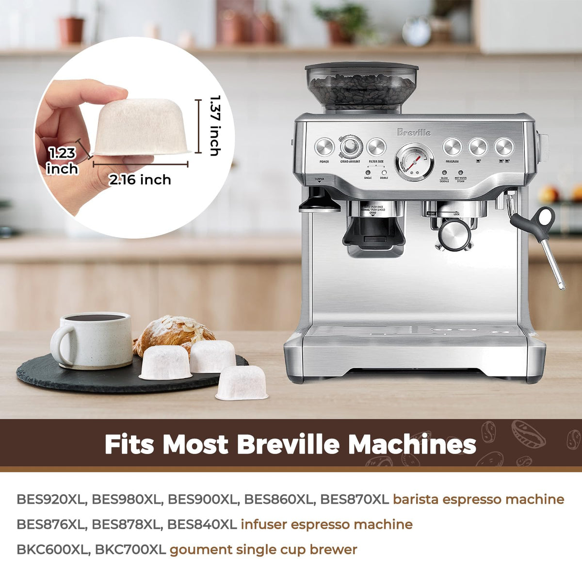 6 Pack Resin Water Filters for Breville BWF100 (6 Count (Pack of 1))