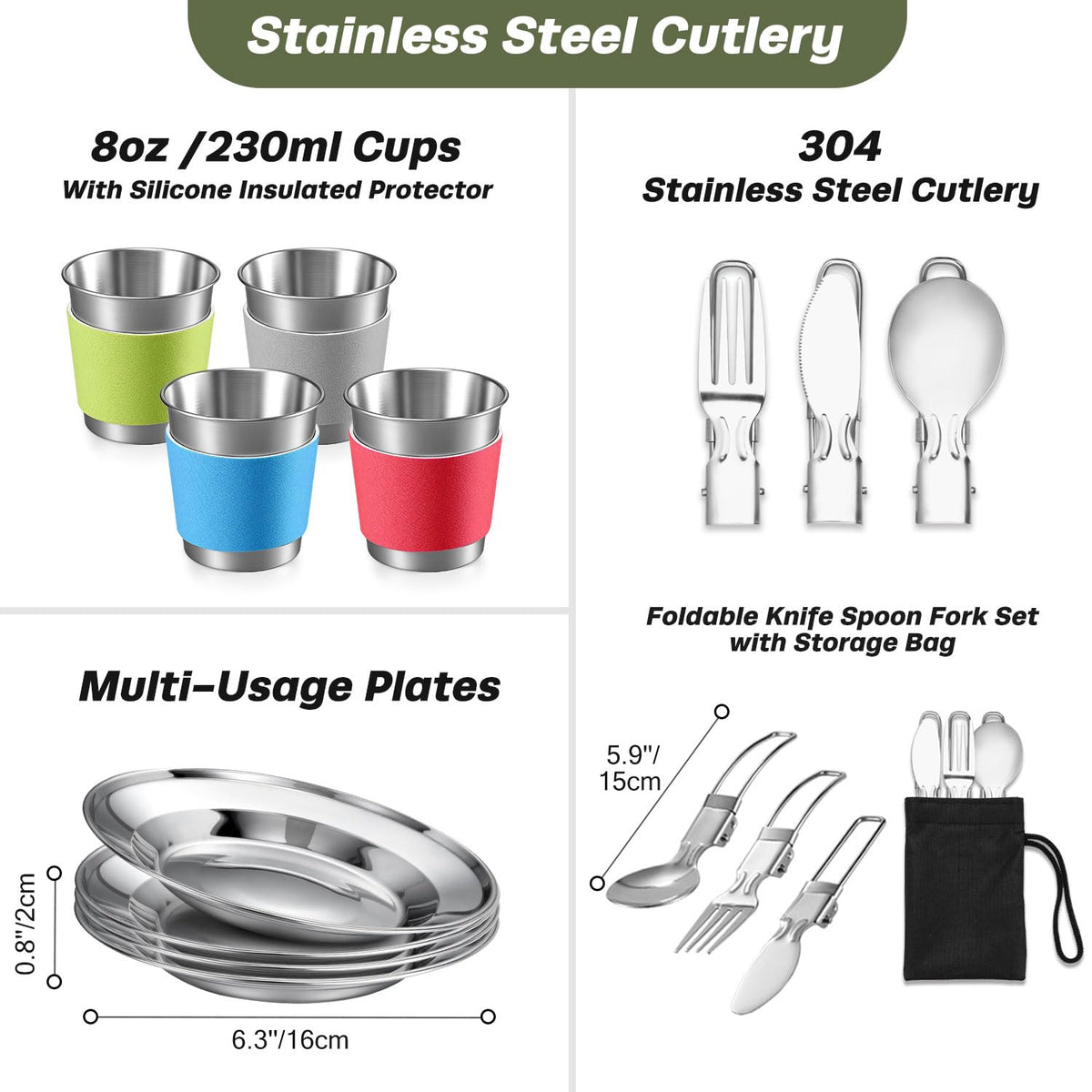 29pcs Camping Cookware Mess Kit