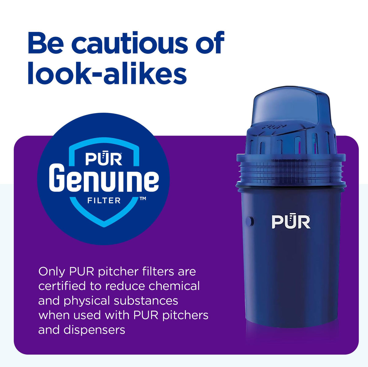 30 Cup Countertop Water Filter Dispenser for Fridge (PUR Faster Filter / White)