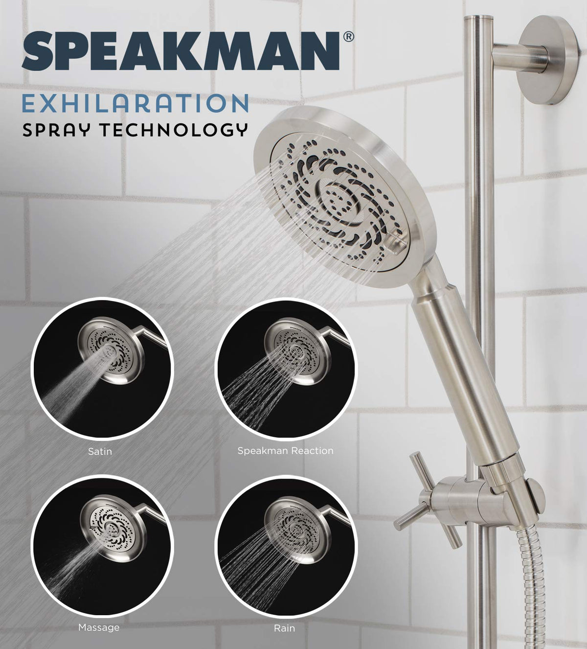 S-5000-BN-E2 Neo Exhilaration High Pressure Fixed Shower Head, 2 GPM, Brushed Nickel (2 GPM / Brushed Nickel)