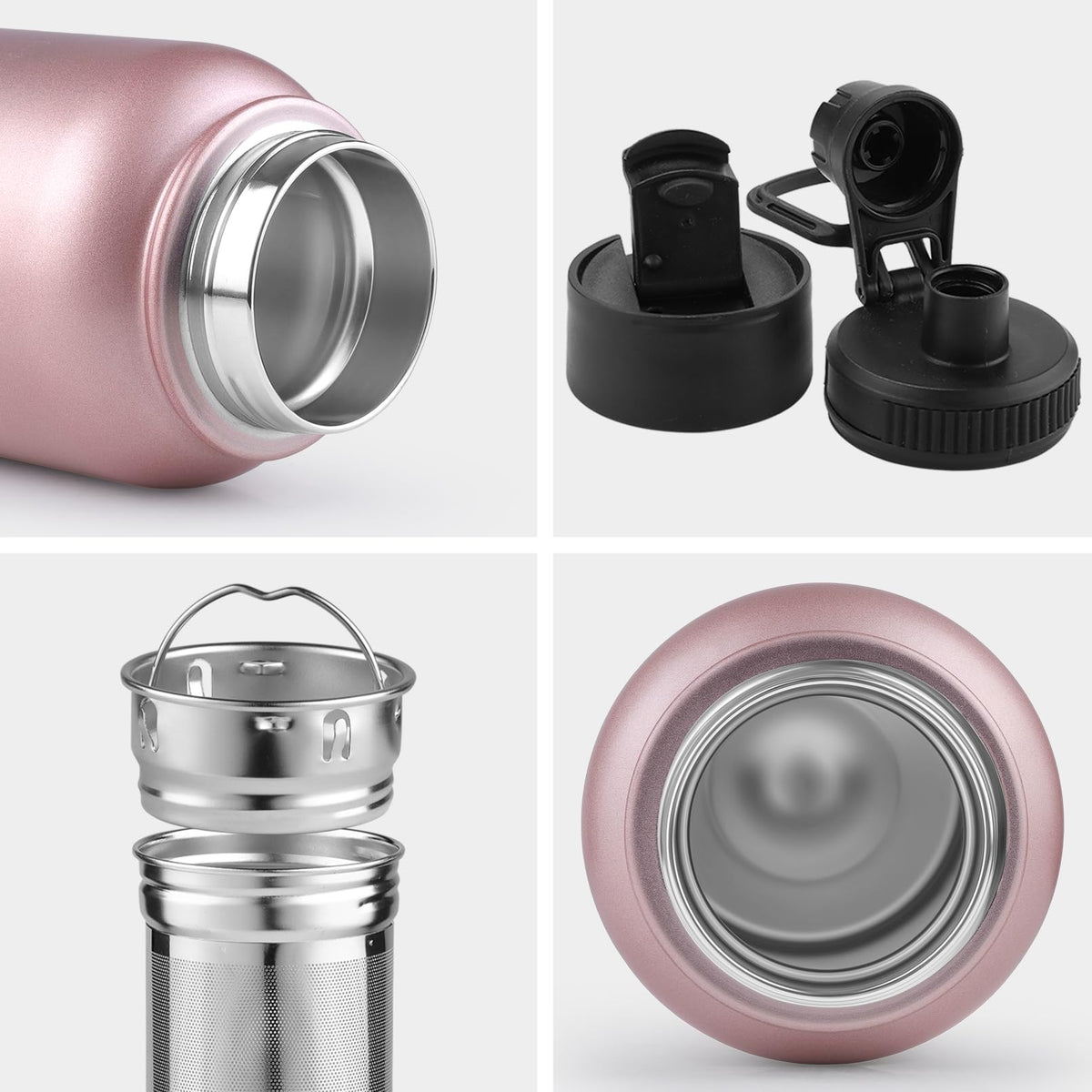 Infuser Water Bottle with Removable Strainer for loose leaf Tea 18 (Rosegold / 32 Ounces)