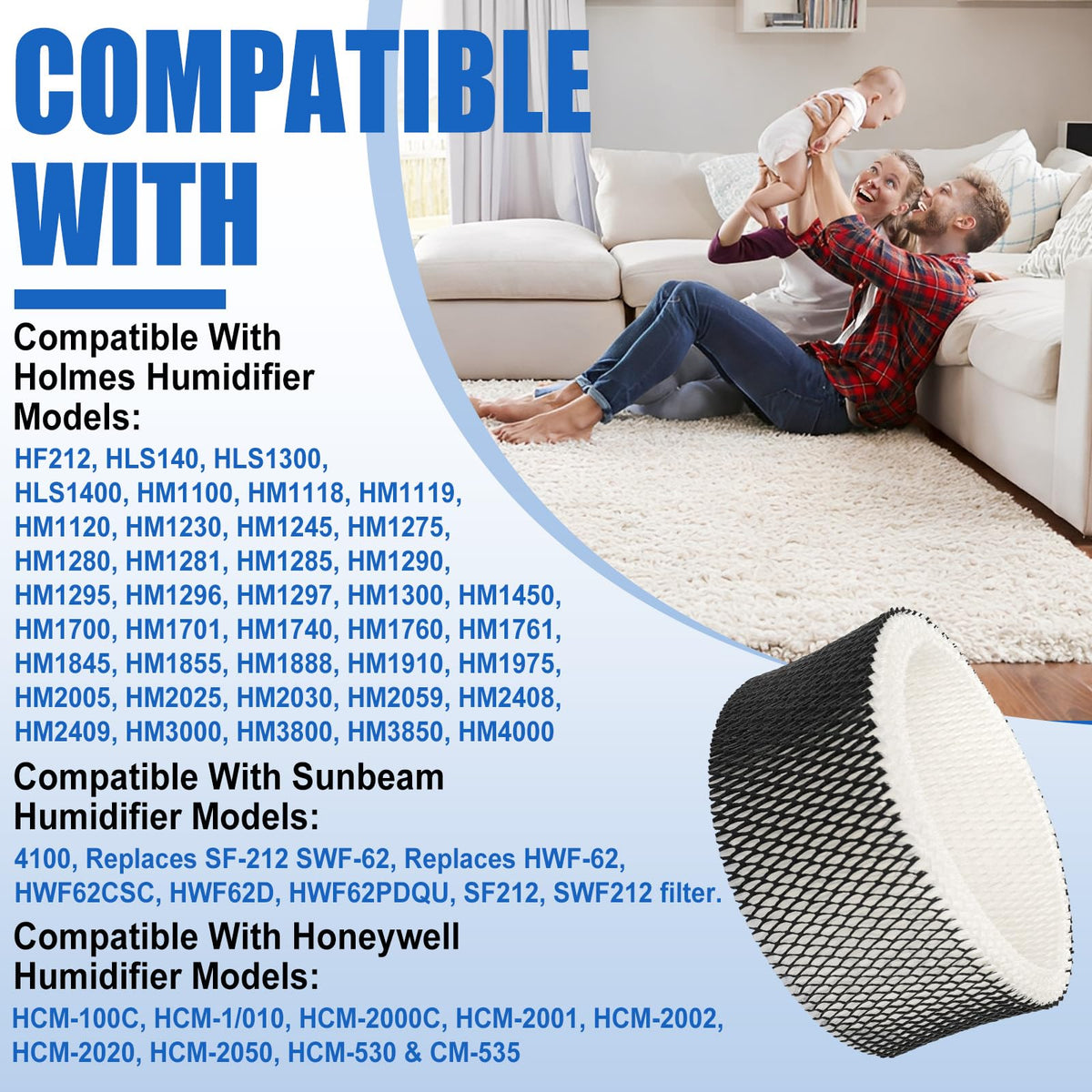 HWF62 Humidifier Filter A Compatible with Holmes Sunbeam (6pack)