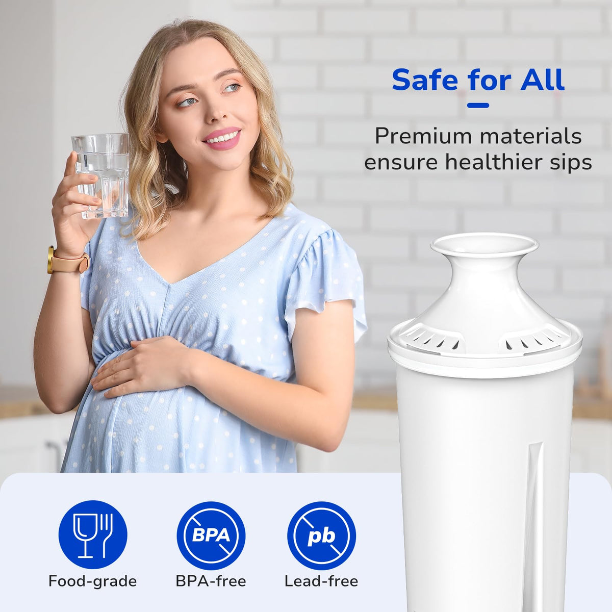 NSF 53 & 42 Certified Water Filter Replacement for Brita® Pitchers and Dispensers (2 Filters)