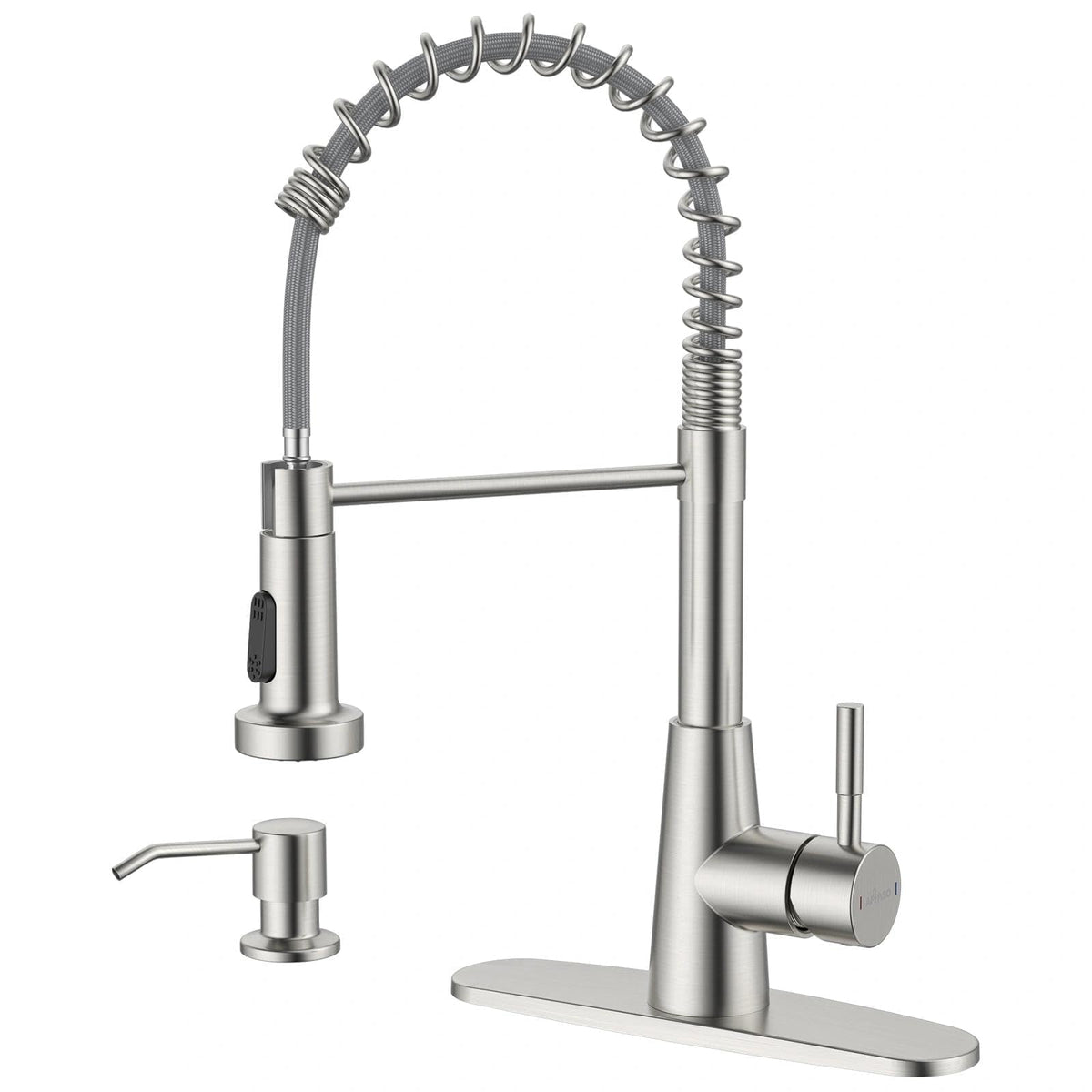 Kitchen Faucet with Soap Dispenser Pull Down Sprayer Brushed Nickel (Brushed Nickel)