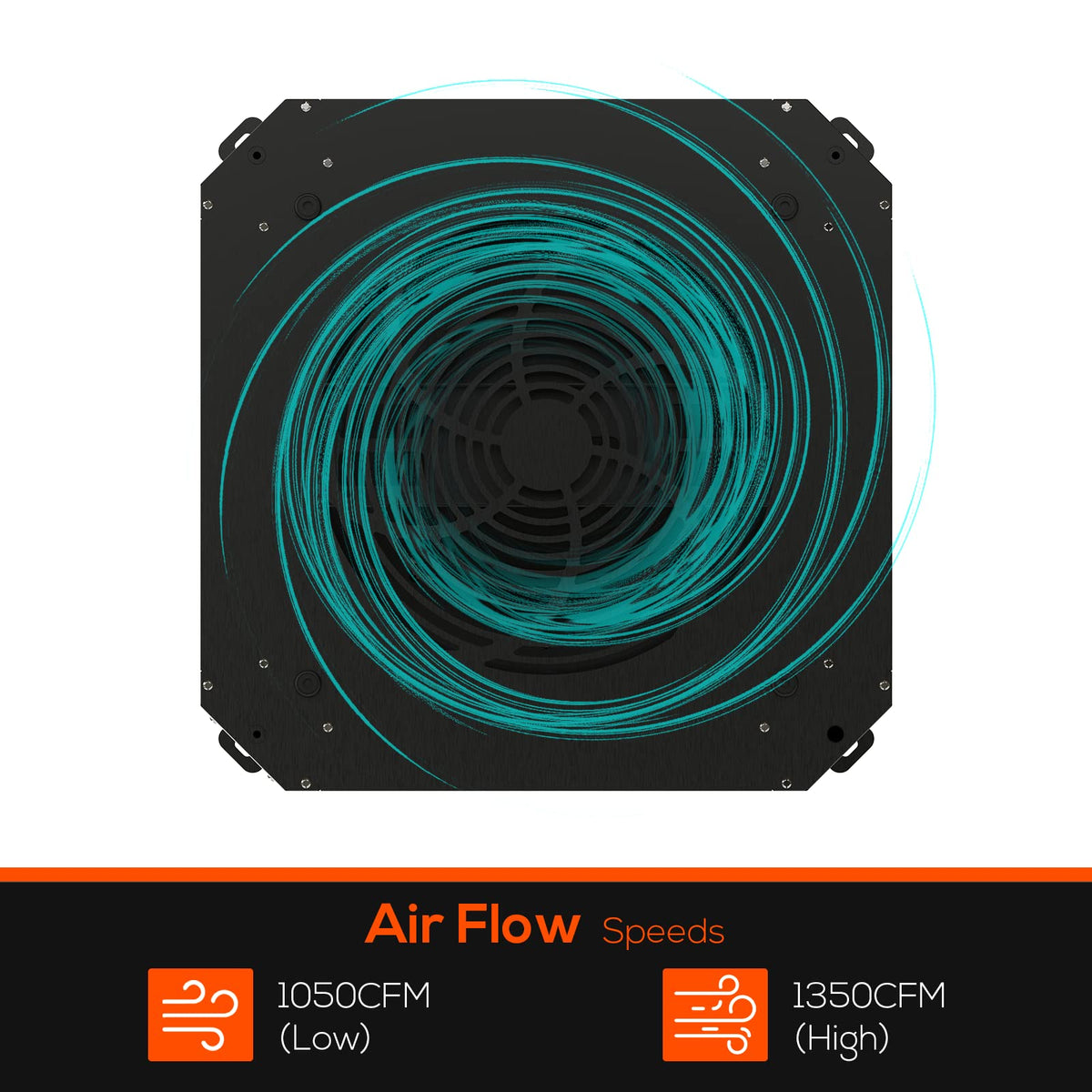 1350 CFM 360° Air Filtration System for Woodshop & Garage Black (Black)