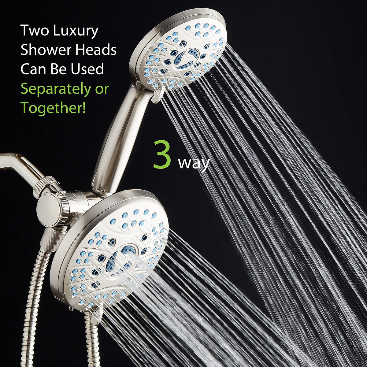AquaCare 50 mode High Pressure 7 inch Shower Head Combo w (Satin Nickel)