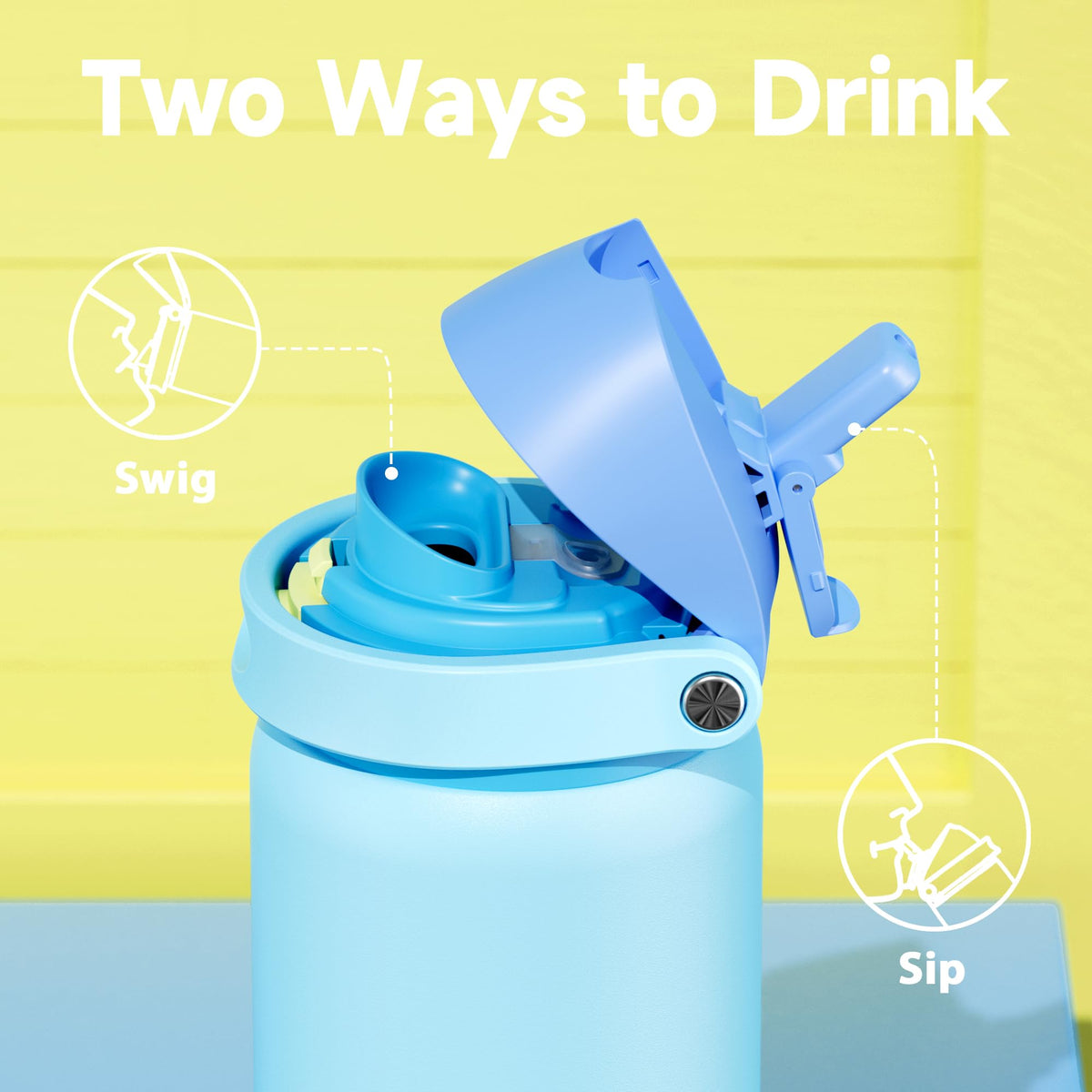 32 oz Insulated Water Bottle for Men (Azure / 32 Ounces)