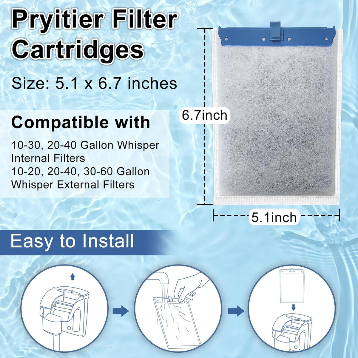 9 Pack Filter Cartridge for Whisper Bio (9 Pack Large)