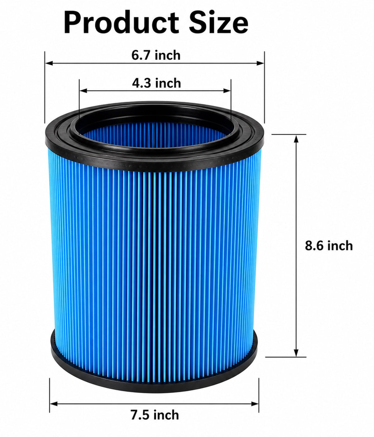 VF5000 Replacement Filter for Ridgid Shop Vac 6 (M 2 Pcs Filters & 2 Pcs Bags / Blue VF5000)