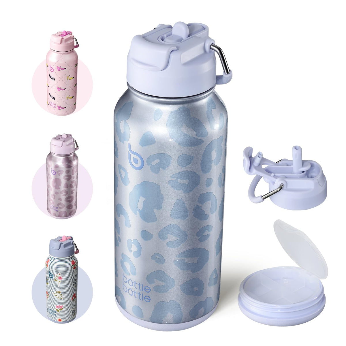 32oz Insulated Water Bottle with Pill Box (Cyber Core)