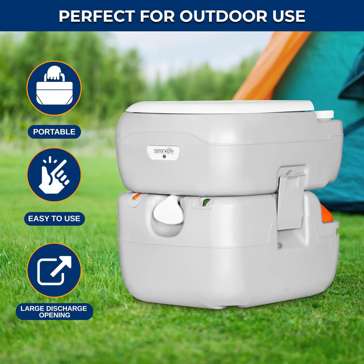 Portable Camping Toilet (Standard / Steel Gray)