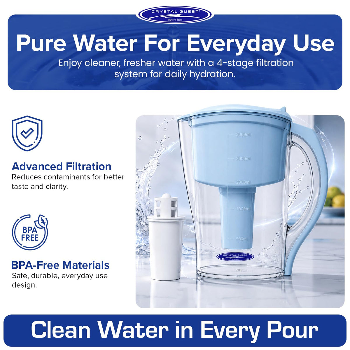 Water Filter Pitcher (Blue)
